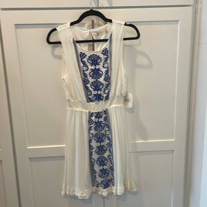 Royal blue embroidered summer dress